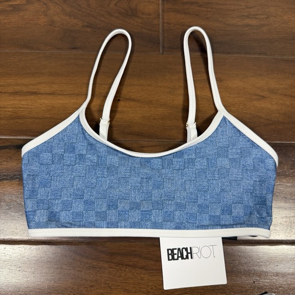Beach Riot Size XS / S Blue Denim Daze 2 Piece Bikini Estelle Top Hester‎ Bottom - Picture 2 of 10